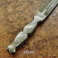 Impact Cutlery Rare Custom Integral Forged Art Fuller Damascus Boot Knife Dagger