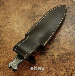 Impact Cutlery Rare Custom Integral Forged Art Fuller Damascus Boot Knife Dagger