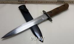 Italian Army Pugnale WW2 Combat Fighting Knife Dagger Scabbard Wooden Grip VTG