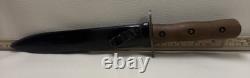 Italian Army Pugnale WW2 Combat Fighting Knife Dagger Scabbard Wooden Grip VTG