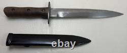 Italian Army Pugnale WW2 Combat Fighting Knife Dagger Scabbard Wooden Grip VTG