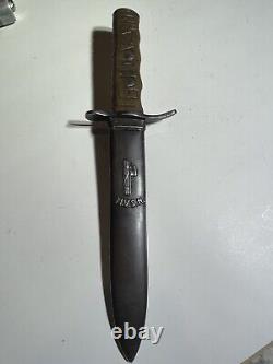 Italian Italy WW2 MVSN Dagger Fighting Knife with Scabbard And Carved Handle RSI