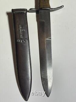 Italian Italy WW2 MVSN Dagger Fighting Knife with Scabbard And Carved Handle RSI