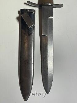 Italian Italy WW2 MVSN Dagger Fighting Knife with Scabbard And Carved Handle RSI