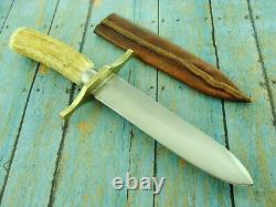 J. M. Walsh W-s Nc USA Hand Made Stag Combat Fighting Dagger Bowie Knife Knives