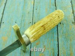 J. M. Walsh W-s Nc USA Hand Made Stag Combat Fighting Dagger Bowie Knife Knives