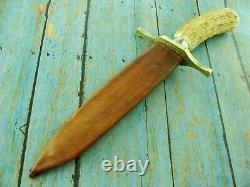 J. M. Walsh W-s Nc USA Hand Made Stag Combat Fighting Dagger Bowie Knife Knives