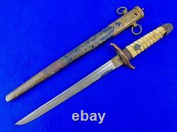 Japanese Japan WW2 Late War Navy Officer's Dagger Fighting Knife with Scabbard