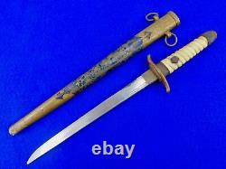 Japanese Japan WW2 Late War Navy Officer's Dagger Fighting Knife with Scabbard