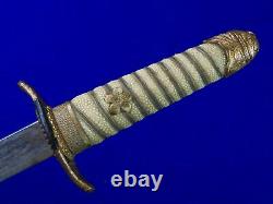 Japanese Japan WW2 Late War Navy Officer's Dagger Fighting Knife with Scabbard