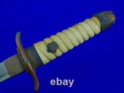 Japanese Japan WW2 Late War Navy Officer's Dagger Fighting Knife with Scabbard