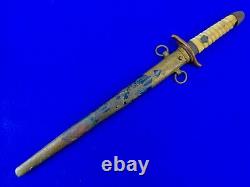 Japanese Japan WW2 Late War Navy Officer's Dagger Fighting Knife with Scabbard