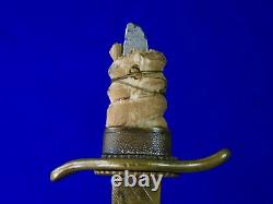Japanese Japan WW2 Navy Officer's Dagger Fighting Knife with Scabbard