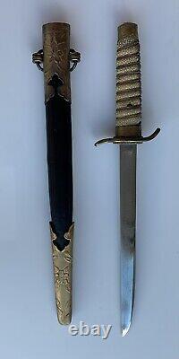 Japanese Japan WW2 Navy Officer's Dagger Tanto Fighting Knife with Scabbard