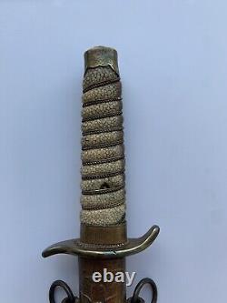 Japanese Japan WW2 Navy Officer's Dagger Tanto Fighting Knife with Scabbard