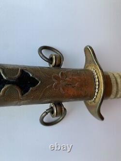 Japanese Japan WW2 Navy Officer's Dagger Tanto Fighting Knife with Scabbard