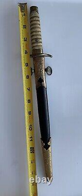 Japanese Japan WW2 Navy Officer's Dagger Tanto Fighting Knife with Scabbard