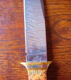Jerry Kennedy Custom San Francisco Damascus Dagger Dirk 80's Knife Knive