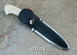 Jim Ence Handmade Fighting Boot Knife Dagger. Warenski Influence Original Sheath