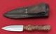 Jim Ort Custom De Dagger Fixed Blade Knife, Padauk Wood, Crocodile Sheath