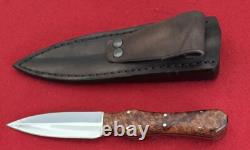 Jim Ort Custom De Dagger Fixed Blade Knife, Padauk Wood, Crocodile Sheath