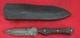Jim Ort Custom Double Edge Damascus Dagger Knife, Jig Bone, Custom Ostrich Sheat