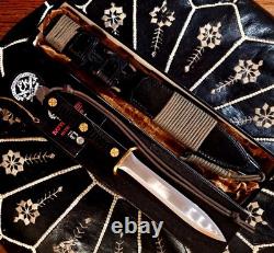 John Ek Commando Knife Richmond Model 4 Dagger W Leather Sheath 80s Vtg Vgc