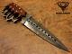 John Henry Hand Forged Damascus Steel Full Tang Knife Dagger Blade Micarta