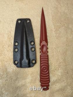 Knight Elements Oss Dagger Fixed Blade Red + Kydex Sheath & Box & Sticker
