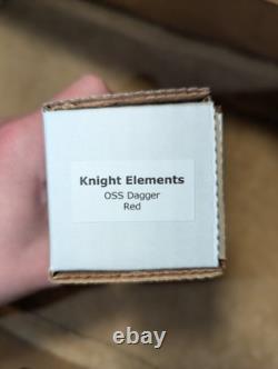 Knight Elements Oss Dagger Fixed Blade Red + Kydex Sheath & Box & Sticker