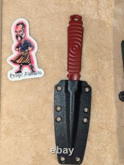 Knight Elements Oss Dagger Fixed Blade Red + Kydex Sheath & Box & Sticker