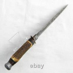 Kuno Ritter/Gutmann Solingen Germany 1950s stag handle hunting dagger org sheath