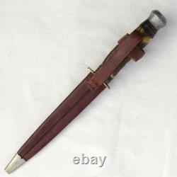 Kuno Ritter/Gutmann Solingen Germany 1950s stag handle hunting dagger org sheath