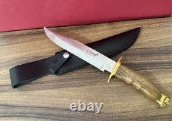 LEOPARD Pocket Knife Blade Dagger Wood Handle Vintage Sheath Leather Box Gift Se