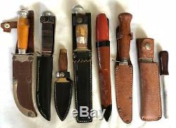 LOT 6 Knives with Sheath 2 Honing SteelMora Sweden Taico Japan Pakistan Dagger