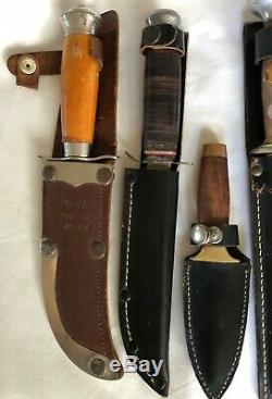 LOT 6 Knives with Sheath 2 Honing SteelMora Sweden Taico Japan Pakistan Dagger