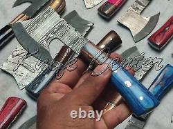 LOT OF 25 7 INCH HANDMADE DAMASCUS STEEL SKINER KNIFE WOOD+STAIN HANDLE WithSHEATH