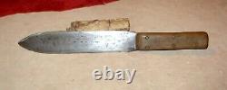 Large Primitive Fighting Dagger Knife-Pre Civil War Western-Mountain Man-Rare