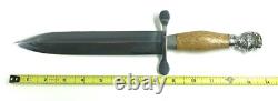Large Vintage Fighting Knife / Dagger And Leather Sheath