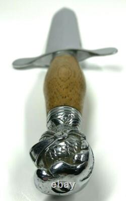 Large Vintage Fighting Knife / Dagger And Leather Sheath