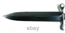 Large Vintage Fighting Knife / Dagger And Leather Sheath