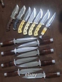 Lot 15Pc Custom HandMade Stainless Steel Colletiebiel fixed Dagger Hunting Knife