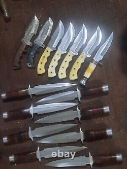 Lot 15Pc Custom HandMade Stainless Steel Colletiebiel fixed Dagger Hunting Knife