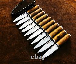 Lot Of 10 Custom Handmade Carbon Steel Sgian Dubh Knife, Historic Dagger, EDC