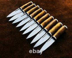 Lot Of 10 Custom Handmade Carbon Steel Sgian Dubh Knife, Historic Dagger, EDC