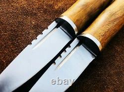Lot Of 2 Custom Handmade Carbon Steel Sgian Dubh Knife, Historic Dagger, EDC