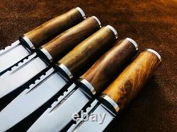 Lot Of 5 Custom Handmade Carbon Steel Sgian Dubh Knife, Historic Dagger, EDC
