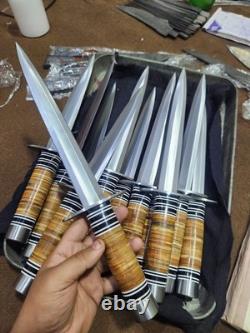 Lot of 10 Carbon Steel Leather Daggers & Knives Premium Handcrafted No Tariff US