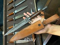Lot of 10 Damascus Rose Wood Daggers & Knives Premium Handcrafted Collection