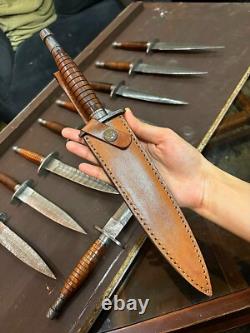 Lot of 10 Damascus Rose Wood Daggers & Knives Premium Handcrafted Collection